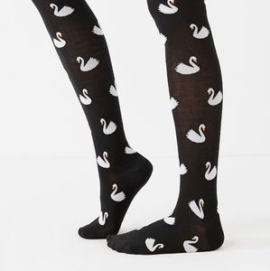 Urban Outfitters Black Knit Swan Tights